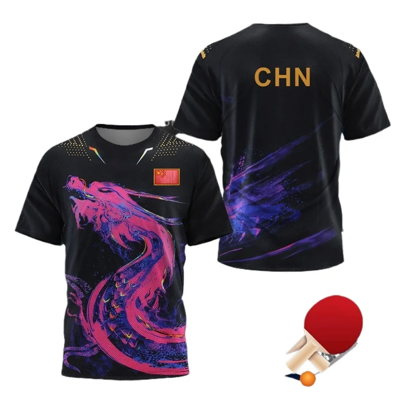 Table Tennis Zhang Jike - CHINA Dragon Tischtennis Grafik-T-Shirt für Herren,