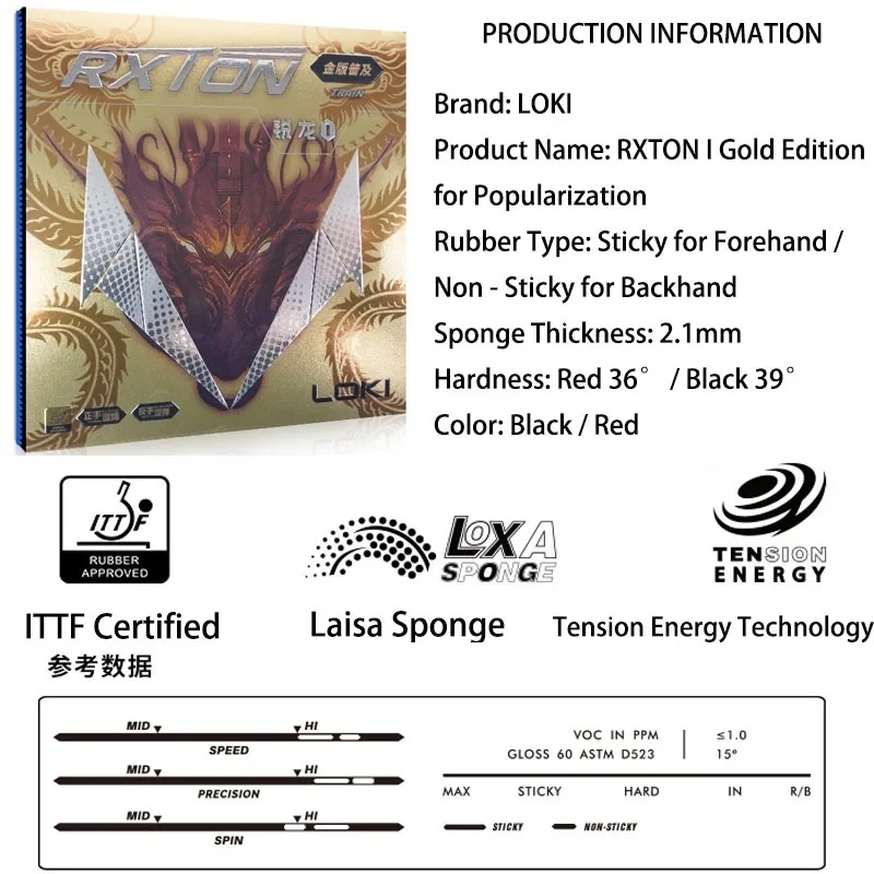 LOKI RXTON 1 FIRE DRAGON Tisch – Table Tennis Zhang Jike Bewertung und Preis