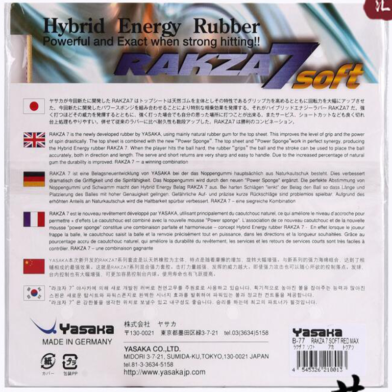 Original Yasaka RAKZA 7 Soft ( – Table Tennis Loki Bewertung und Preis